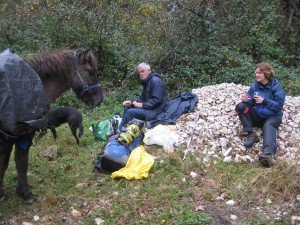 Picknisck op weg v Roncevalles in Spanje naar st.mJean P de P in Frankrijk