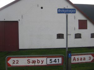 Vandaag gewandeld van nabij Asaa tot Saeby over de oostkustweg
