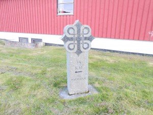 30 km. Terug was de afstand naar Trondheim het zelfde!