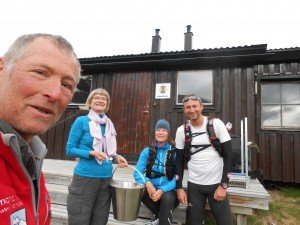 In midden de waardin van de Kaitumjaure-hut