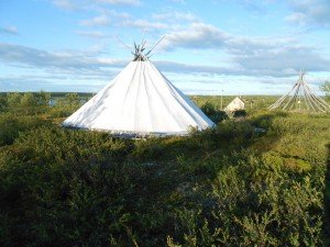 Avondeten in Bongo's wigwam
